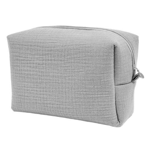 Muslin cosmetic bag Grey melange