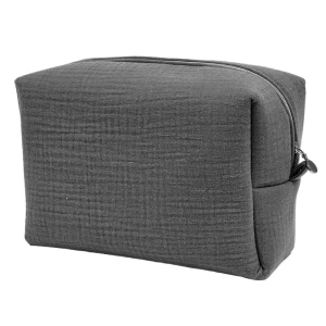 Muslin cosmetic bag Graphite melange