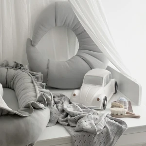 Poduszka Croissant Harry Jasno szara