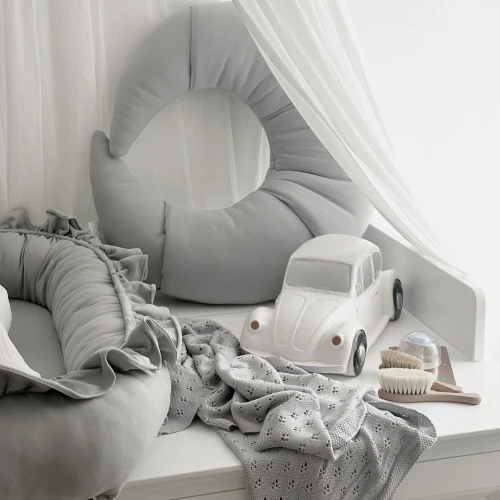 Poduszka Croissant Harry Jasno szara