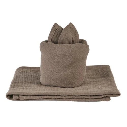 Pieluszka muślinowa z bawełny organicznej Czekoladowa