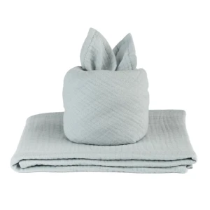 Pieluszka muślinowa z bawełny organicznej Zielona