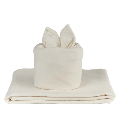 Organic cotton muslin baby diaper Vanilla