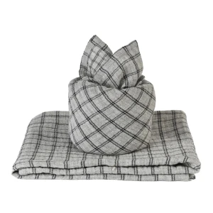 Pieluszka muślinowa z bawełny organicznej Szara kratka