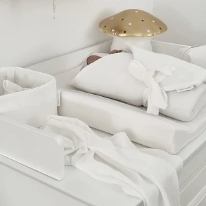 Organic cotton muslin baby diaper Off white