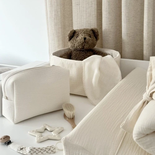 Kosmetyczka muślinowa Waniliowa