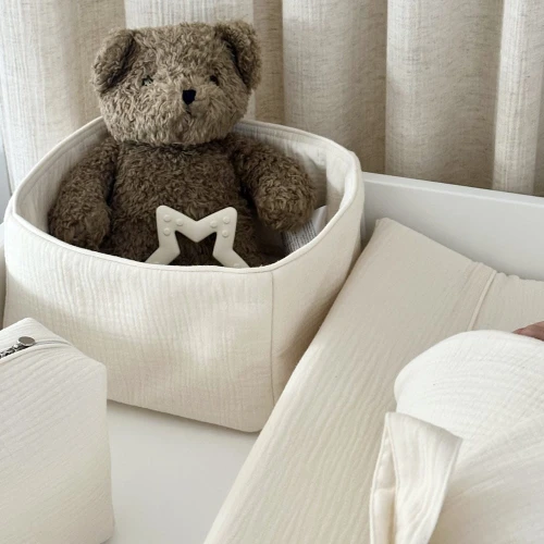 Koszyczek pielęgnacyjny muślinowy Waniliowy