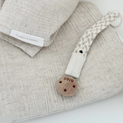 Kosmetyczka muślinowa z lnem Naturalna