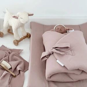 Muslin Baby horn Dusty pink