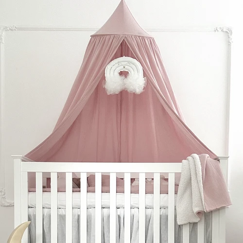 Muselin organic cotton canopy Bubblegum