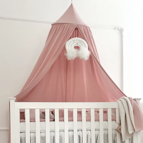 Muselin organic cotton canopy Bubblegum