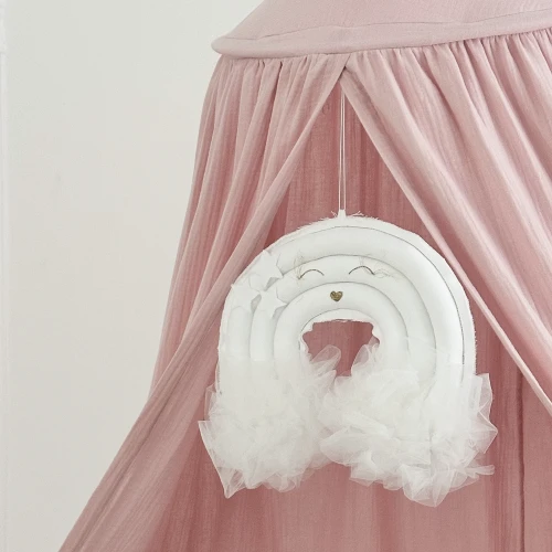 Muselin organic cotton canopy Bubblegum