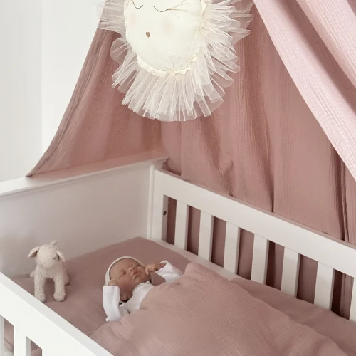 Muslin newborn bedding set Dusty pink