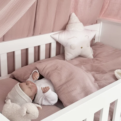 Muslin newborn bedding set Dusty pink