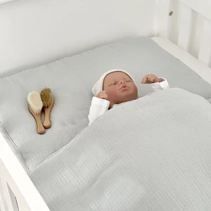 Muślinowa pościel niemowlęca z bawełny organicznej Zielona