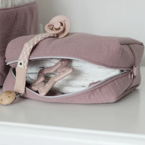 Kosmetyczka muślinowa Ciemny róż Mauve