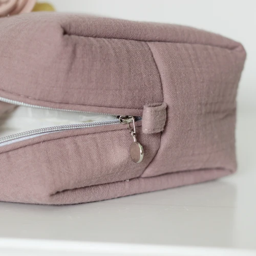 Kosmetyczka muślinowa Ciemny róż Mauve