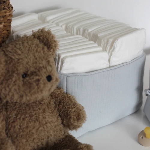 Koszyczek pielęgnacyjny muślinowy Zielony