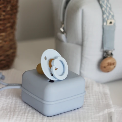 Muslin cosmetic bag Light blue