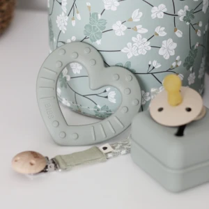 BIBS BABY BITIE HEART SAGE baby teether 