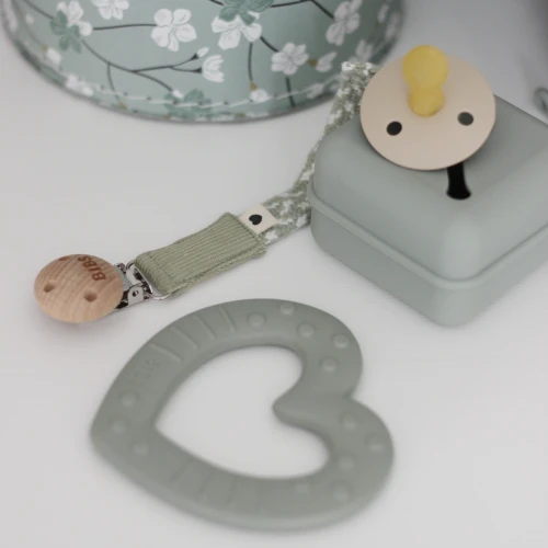 BIBS PACIFIER CASE SAGE container for 3 pacifiers