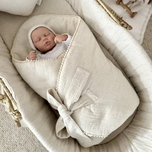 Rożek muślinowy z bąbelkami Naturalny 