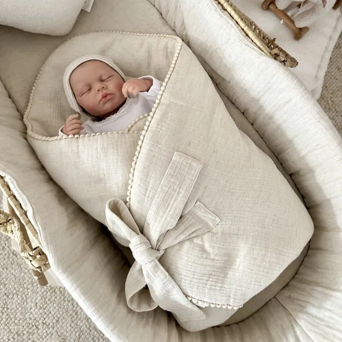 Rożek muślinowy z bąbelkami Naturalny 