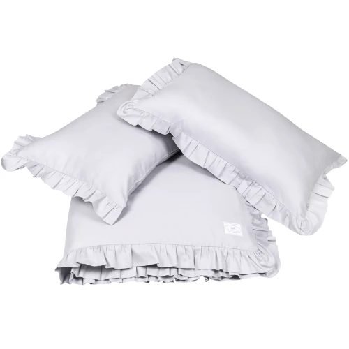 Bedclothes SG 160x200 with ruffles Adult two pillowcases included Grey