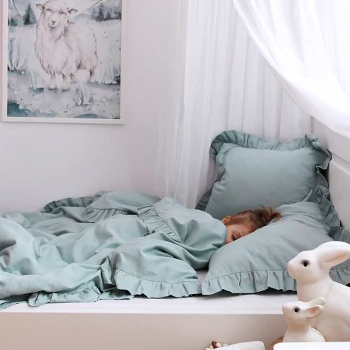 Bedclothes SG 140x200 cadre Adult  two pillowcases included Silit green