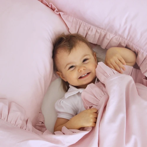 Bedclothes SG 160x200 with ruffles Adult two pillowcases included Blush