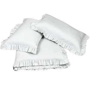 Bedclothes SG 140x200 with ruffles Adult two pillowcases included Light Grey