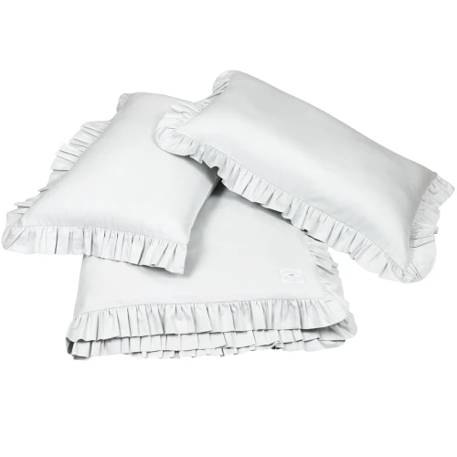 Bedclothes SG 140x200 with ruffles Adult two pillowcases included Light Grey