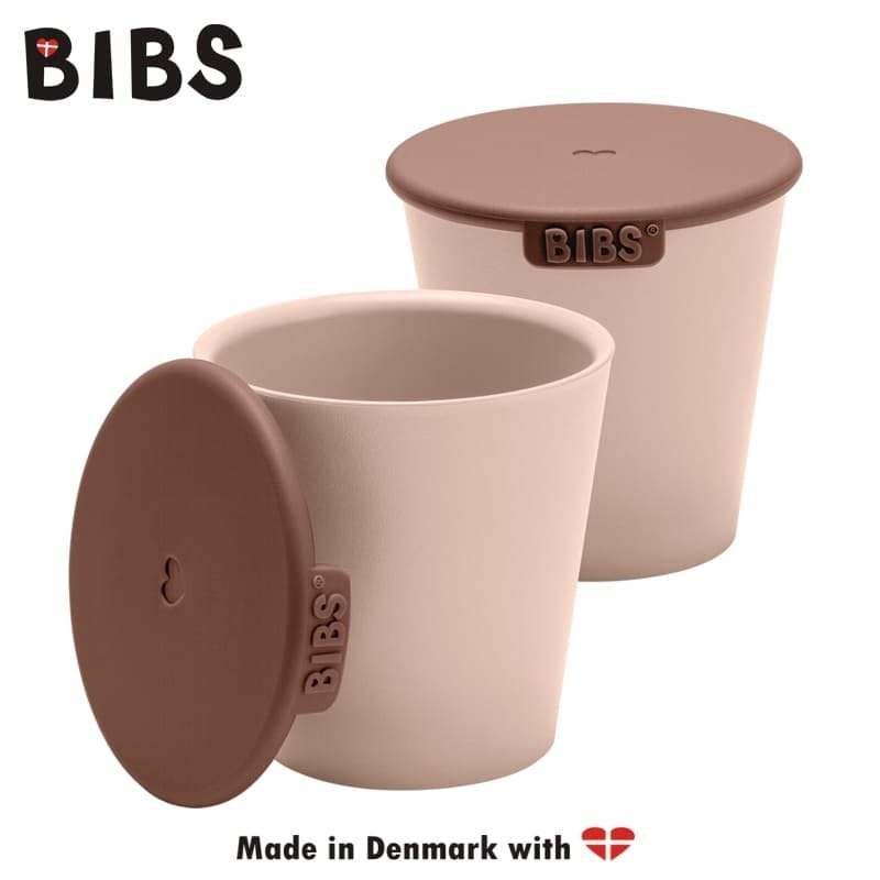 BIBS CUP SET BLUSH 2 drinking cups with lids for children