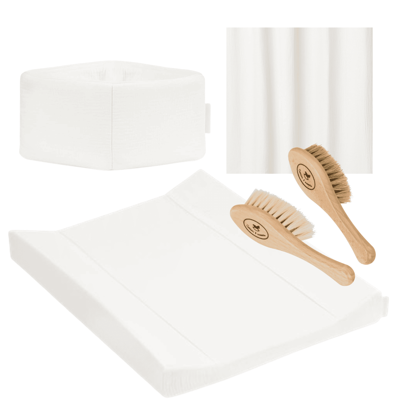 Newborn care set with changing mat Off white