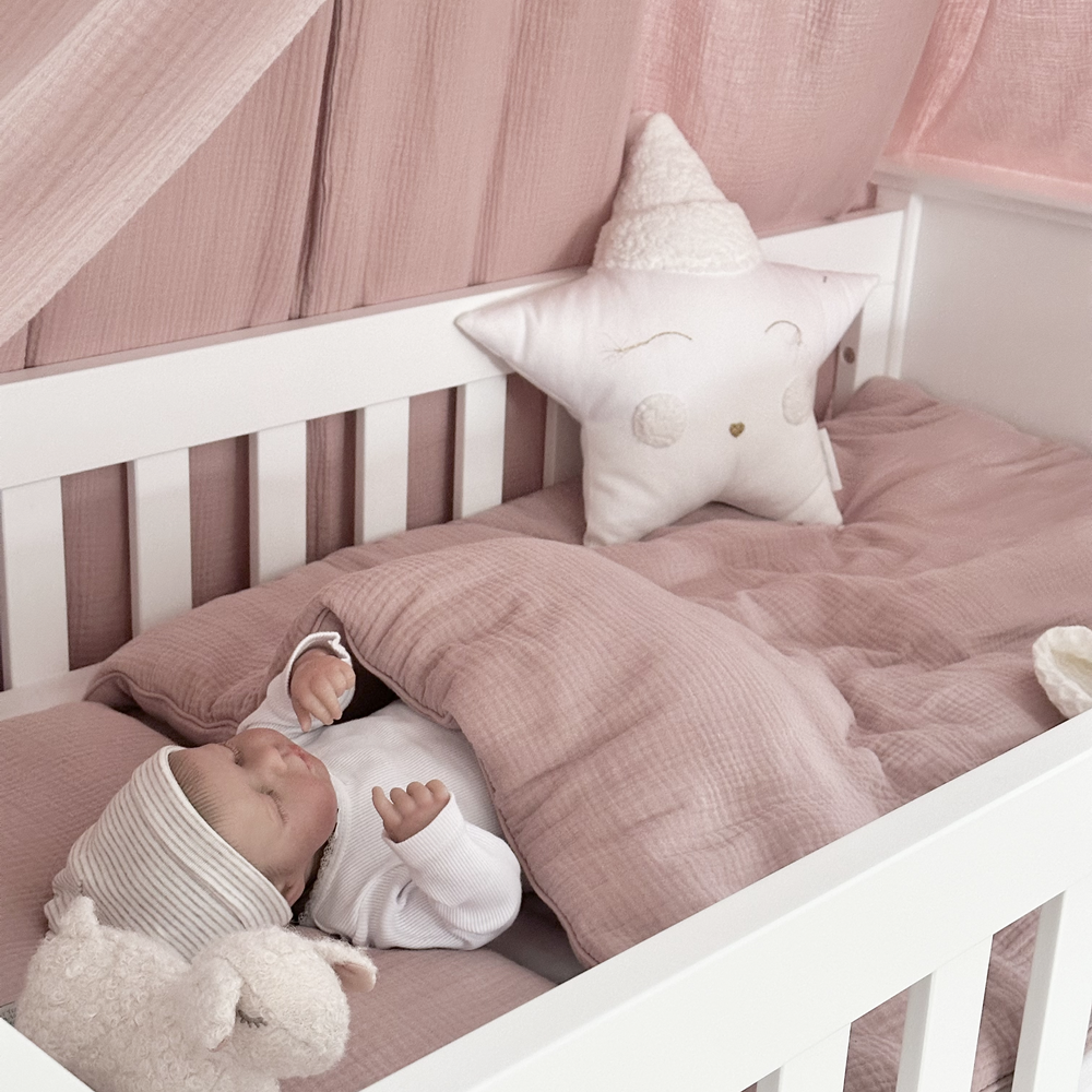 Muslin newborn bedding set Dusty pink